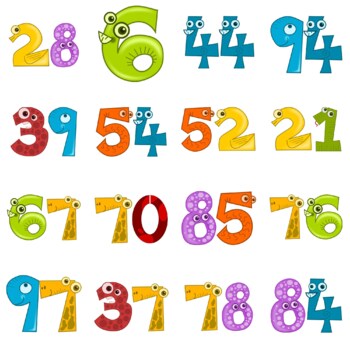 Preview of Kinder Written Numbers 1-100 Clipart For Math Centers