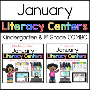 Preview of Kinder and 1st Grade January literacy centers