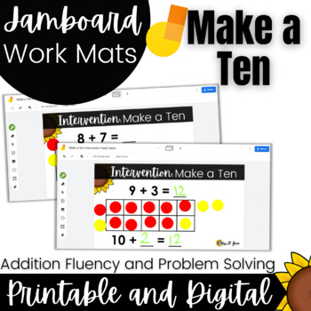 Preview of Kinder and 1st Grade Math Templates | Make a Ten to Add Work Mats