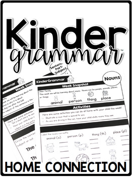 Preview of KinderGrammar Kindergarten Grammar Home Connection - Newsletters