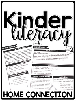 Preview of KinderLiteracy® Kindergarten Close Reads Home Connection - Newsletters