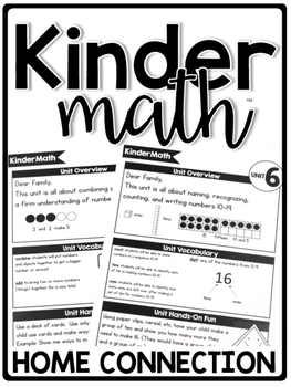 Preview of KinderMath® Kindergarten Math Curriculum Home Connection Newsletters