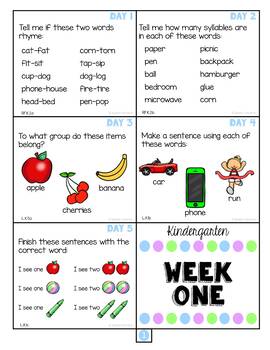 Kindergarten Common Core Daily Language Workout by Speech Universe