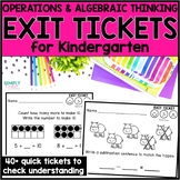 Kindergarten Digital Math Exit Tickets for OA Standards - 