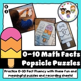 Kindergarten 0-10 Addition Facts Popsicle Puzzles