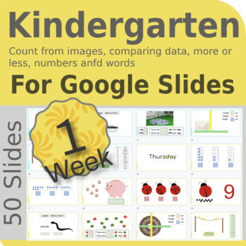 Preview of Kindergarten 10 Slides everyday For Google Slides WEEK 01