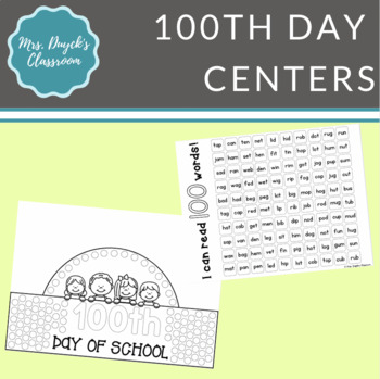 Preview of Kindergarten 100th Day Centers
