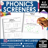 Kindergarten, 1st & 2nd Grade Phonics Screeners - Spelling