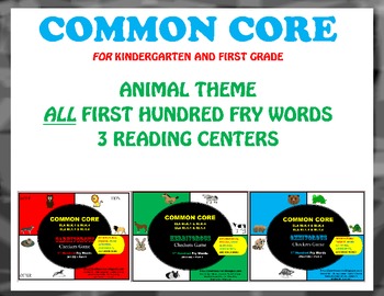 Preview of Kindergarten & 1st Grade COMMON CORE First Hundred FRY WORDS Literacy Centers