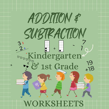 Preview of Kindergarten & 1st Grade Math Addition & Subtraction: Practice Worksheets