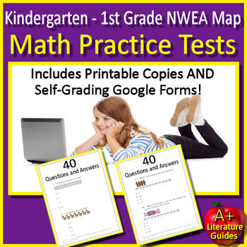 Preview of Kindergarten and 1st Grade NWEA Map Math Practice Tests - Primary Math Test Prep