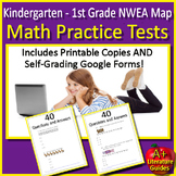 Kindergarten and 1st Grade NWEA Map Math Practice Tests - 