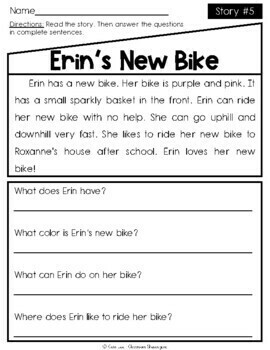 Kindergarten & 1st Grade Reading: Comprehension Passages SET 1 | TpT