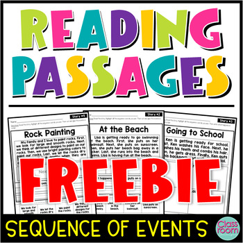 Preview of Reading Comprehension: Sequence of Events Passages | FREEBIE