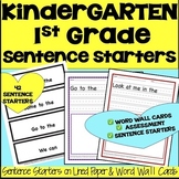 Kindergarten & 1st Sentence Starters - Writing Prompts - E