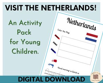 Preview of Kindergarten, 1st Grade, The Netherland Worksheets, A Fun and Educational Pack