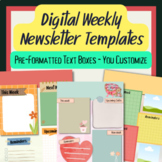Kindergarten, 1st Grade Weekly Newsletter Templates, EDITABLE