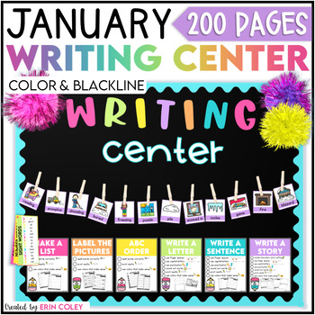 Preview of Kindergarten & 1st Grade Writing Centers JANUARY Themes - Arctic - Winter