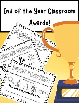 Preview of Kindergarten, 1st and 2nd Grade End of the Year Classroom Awards!