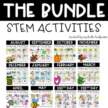 kindergarten 1st grade 2nd grade year long stem activities bundle