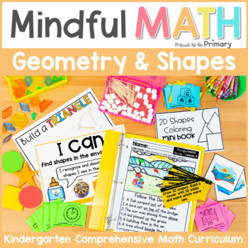 Preview of Kindergarten 2D & 3D Shapes - Geometry - Math Lessons, Worksheets & Activities