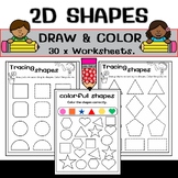 Kindergarten 2D Shapes Tracing & Drawing,Color Shape Works