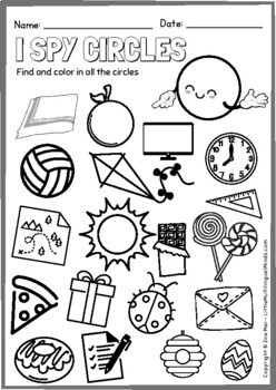 Kindergarten 2D Shapes Worksheet: CIRCLE - Shape Sort, Shape Hunt, Math ...