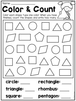 kindergarten 2d and 3d shapes worksheets by my teaching pal tpt