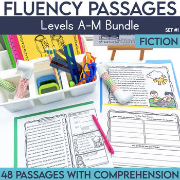Preview of Kindergarten, 1st, 2nd Grade Reading Fluency Passages Bundle Timed Comprehension