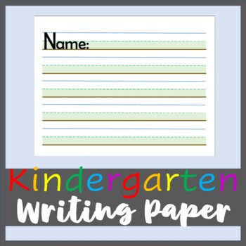 Kindergarten 3 lined colored paper, Horizontal by The Fun School OT