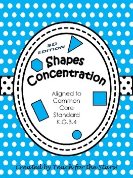 3 d grade worksheets shapes 1 Concentration 3D by Shapes K.G.B.4 Game: Kindergarten