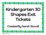 Kindergarten 3D Shapes Exit Tickets