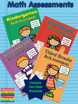 Preview of Kindergarten- 3rd Grade Math Assessments Common Core State Standards
