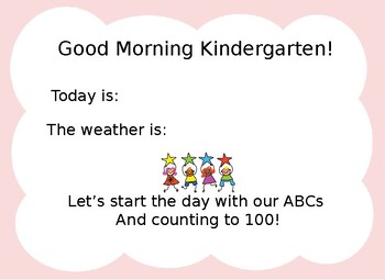 Preview of Kindergarten ABC and counting to 100 Morning Slides