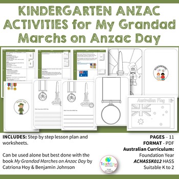 Preview of Kindergarten ANZAC ACTIVITIES for My Grandad Marches on Anzac Day