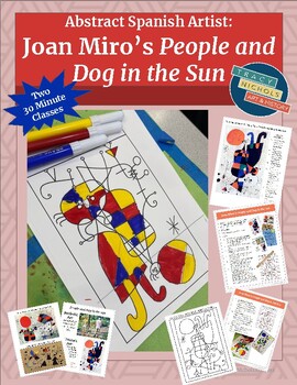 Preview of Kindergarten Abstract Art: Miro's People & Dog in the Sun