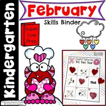 Kindergarten Activities Binder - February by Planning Playtime | TPT