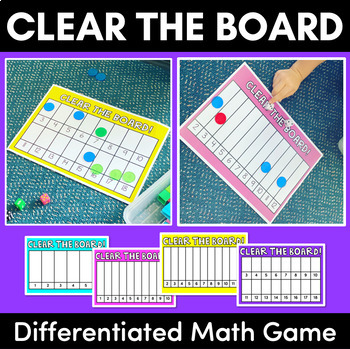 Preview of Differentiated Number & Addition Games for K - 2 - Clear the Board