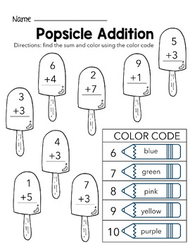 Kindergarten Addition Number 1 to 10 worksheet by Ajarn Jaidee | TPT