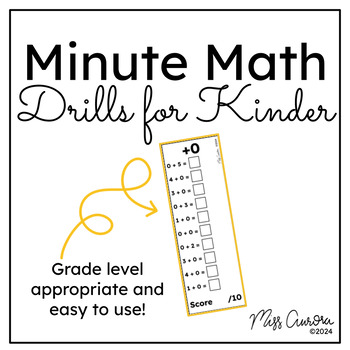 Preview of Kindergarten Addition & Subtraction 0-5 Fact Fluency, Minute drills math