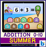 Kindergarten Addition To 10 | Ice Cream Summer MATH Game B