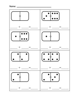 domino addition worksheets for kindergarten