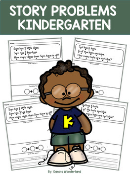 Preview of Kindergarten Addition & Subtraction Word Problem Worksheets within 10