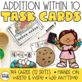 Kindergarten Addition to 10 TASK CARDS (12 SETS) (Kinderga