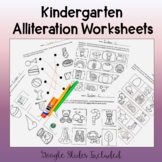 Kindergarten Alliteration Worksheets for beginning sounds