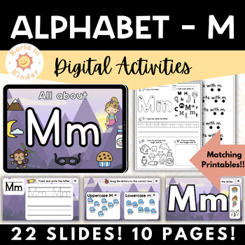 Preview of Kindergarten Alphabet Activities DIGITAL & PRINT | Letter of the Day / Week | M