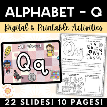 Preview of Kindergarten Alphabet Activities DIGITAL & PRINT | Letter of the Day / Week | Q