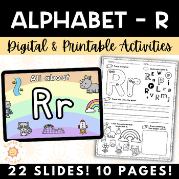 Preview of Kindergarten Alphabet Activities Digital & Print | Letter of the Day / Week | R