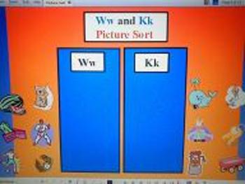 Kindergarten Alphabet Picture Sort (Activboard Activities and Printables)