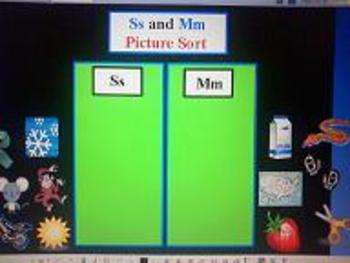 Preview of Kindergarten Alphabet Picture Sort (Activboard Activities and Printables)